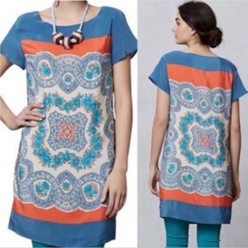 Meadow Rue Blue and Orange Mini Dress